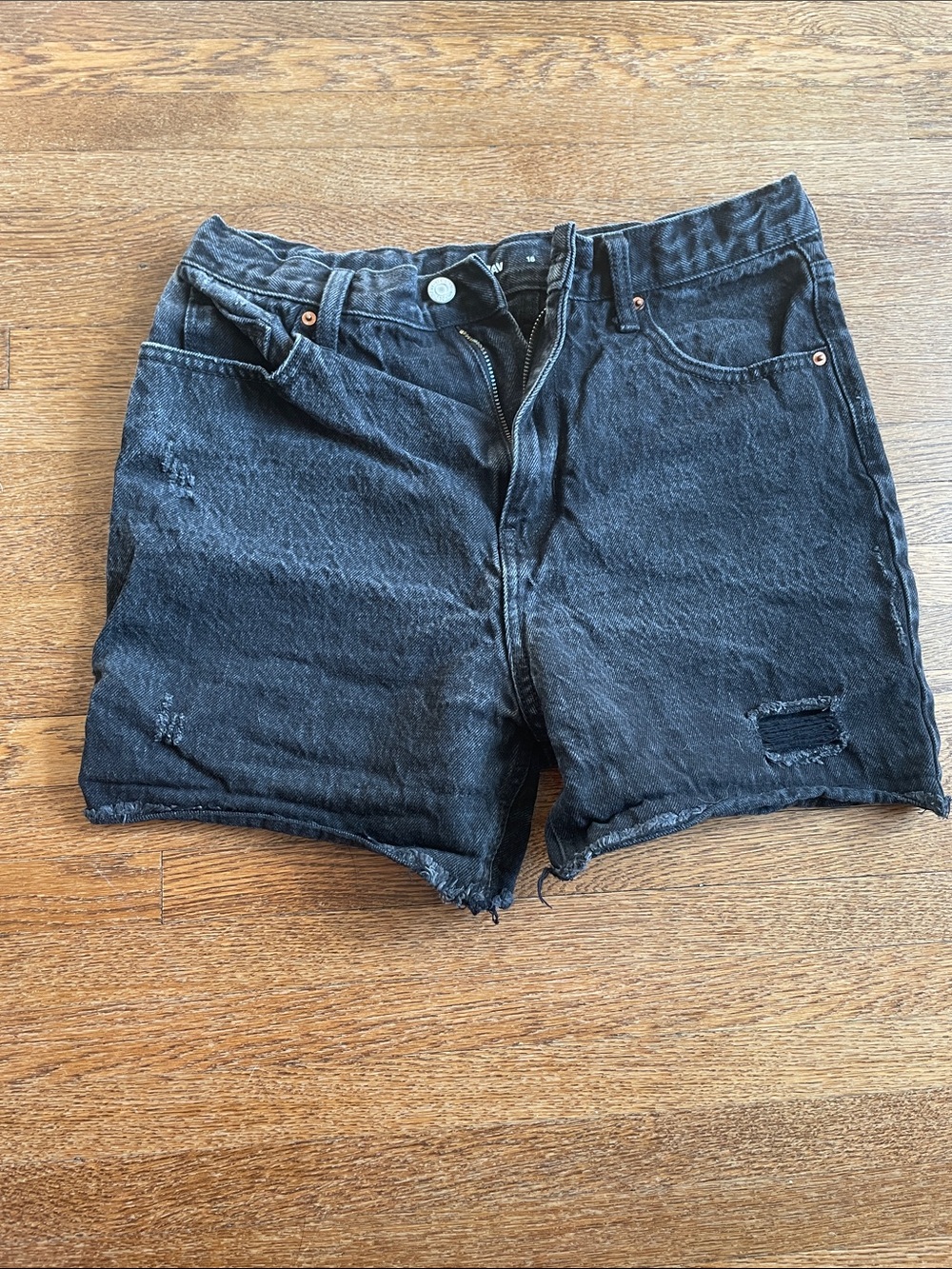 Old Navy Black Distressed Jean Shorts